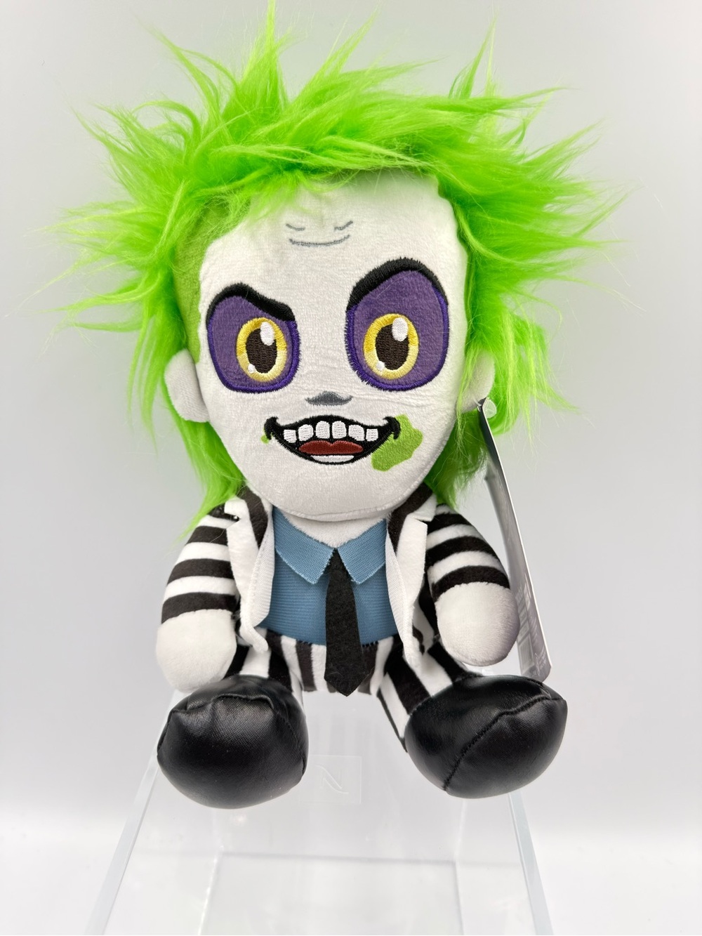 Green Hair Plush Villain Doll - Soft Striped Costume beetlejuice
